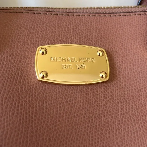 Michael Kors Dusty Rose Gold accents Leather Satchel Crossbody Bag - Picture 4 of 13
